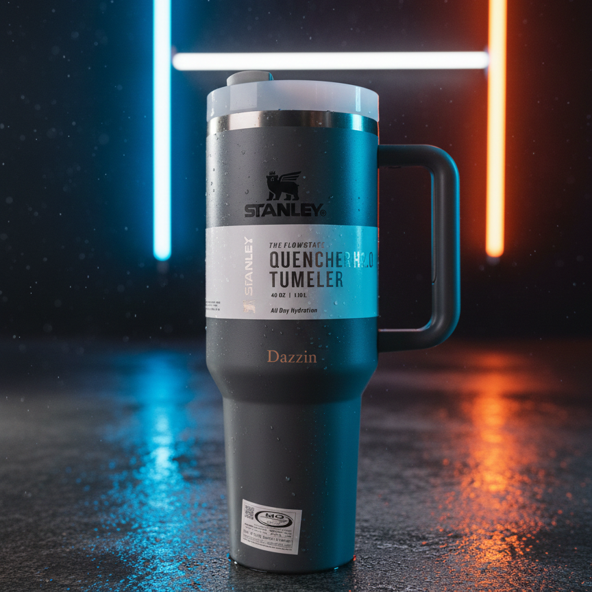 Stanley 40 Oz | (1200ML) Stainless Steel Vacuum Insulated Tumbler With Straw Leak Proof Quencher Cup For Hot And Cold Beverages - With Box | Random Color