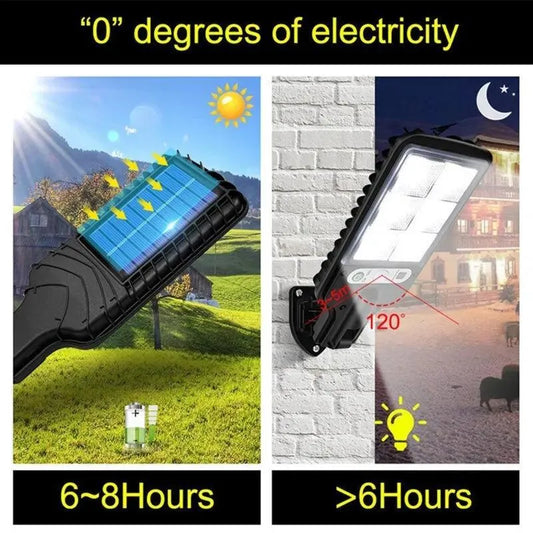 Solar Street Lamp Motion Sensor Black ABS 3 Modes