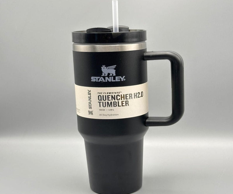 Stanley 40 Oz | (1200ML) Stainless Steel Vacuum Insulated Tumbler With Straw Leak Proof Quencher Cup For Hot And Cold Beverages - With Box | Random Color