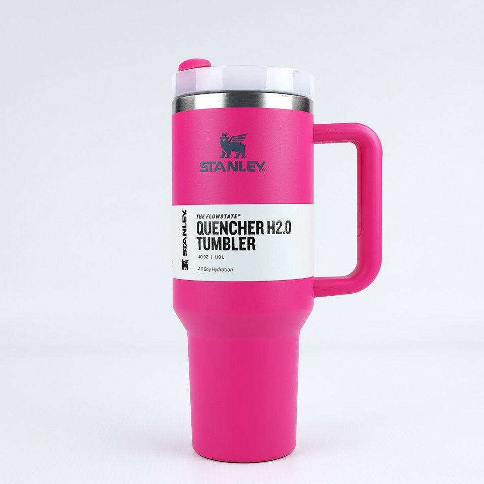 Stanley 40 Oz | (1200ML) Stainless Steel Vacuum Insulated Tumbler With Straw Leak Proof Quencher Cup For Hot And Cold Beverages - With Box | Random Color