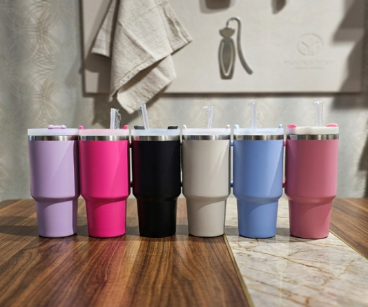 Insulated Tumbler 40oz Stainless Steel Vacuum Cup Thermal Mug for Ice Coffee Travel Car Cup 1200ML - (Random Color)