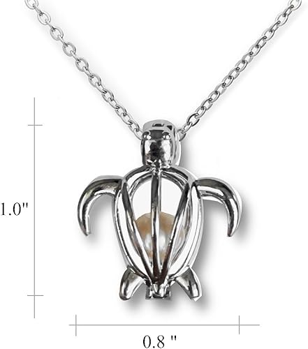 Pearlina Turtle Necklaces for Women/Men - Real Freshwater Cultured Pearl in oyster Set