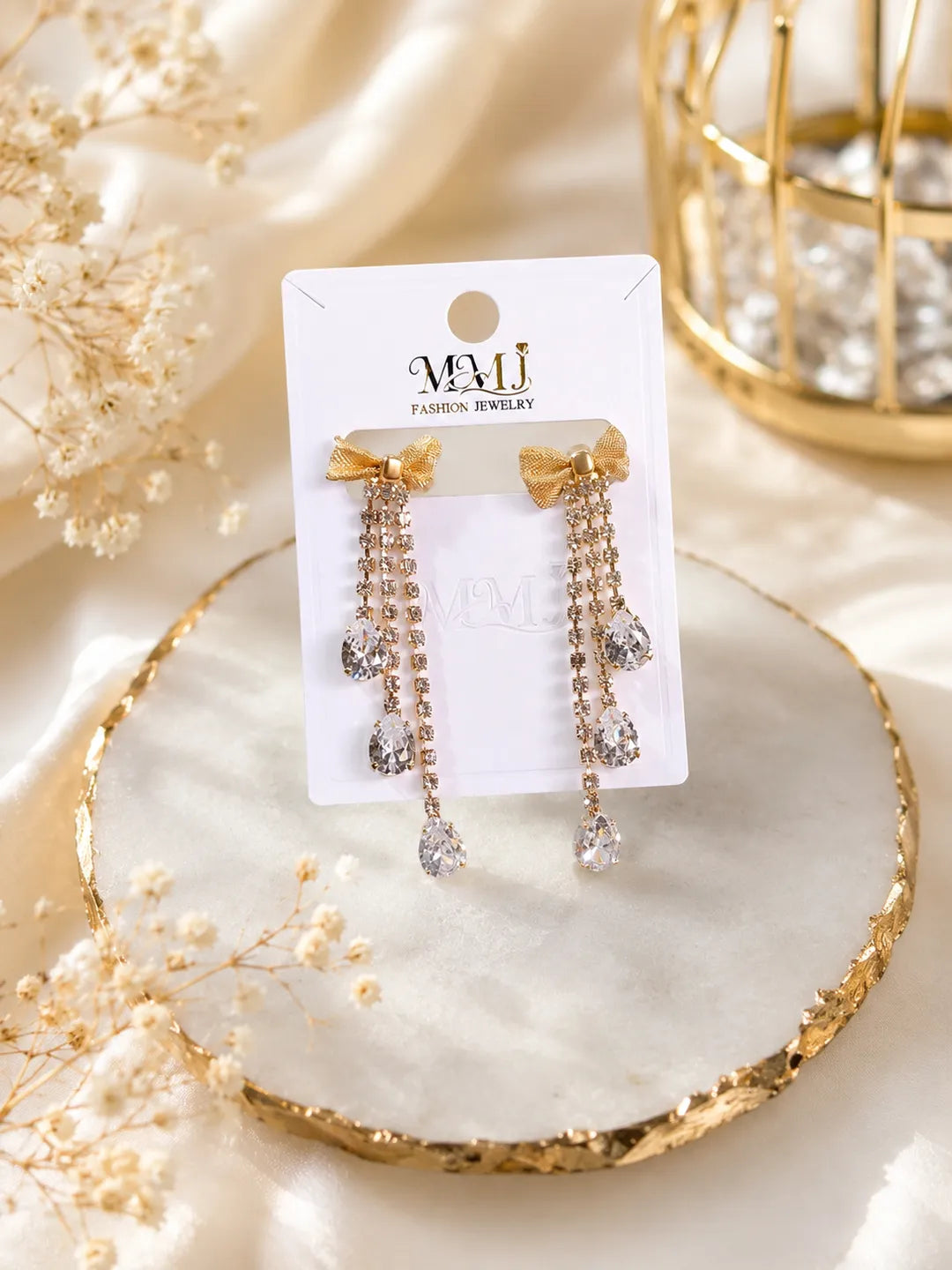 Buy : Women Floral Cotton Lawn 2-Piece Summer Set Medium & Get : Golden Crystal Earrings for Women 2 Pcs