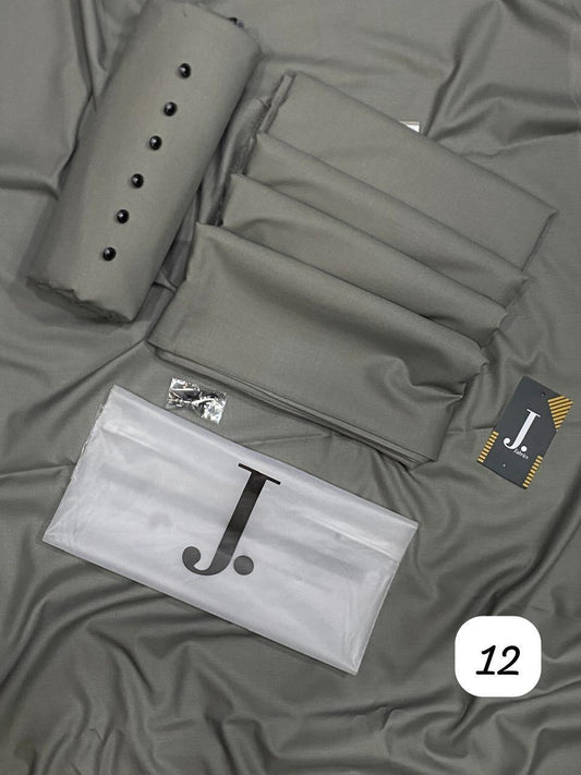 Men's Grey Wash & Wear Plain Suit 4Pcs All Season