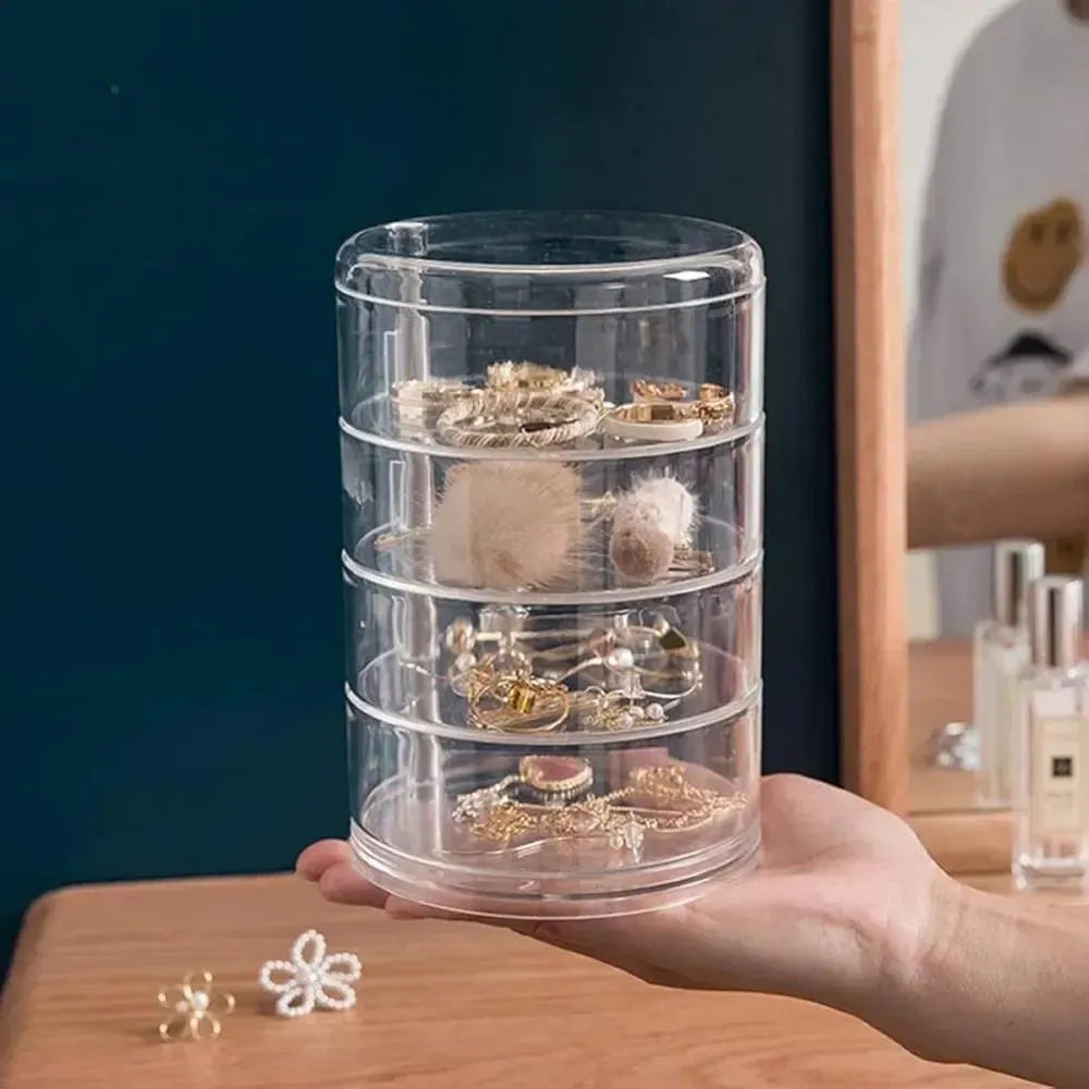 Multi-Tiered Jewelry Storage Stand with Transparent Design