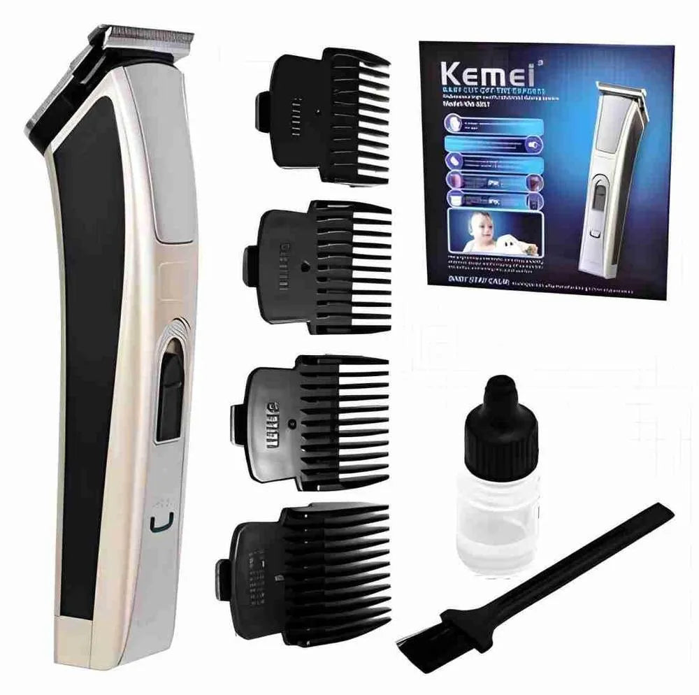 Kemei Men's Rechargeable Hair Trimmer with Easy-Clean Design