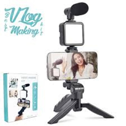 Smartphone Vlogging Kit for iPhone Android with Tripod Mini Microphone