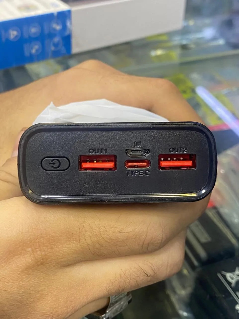 20000mAh Black Power Bank with 2 USB Ports