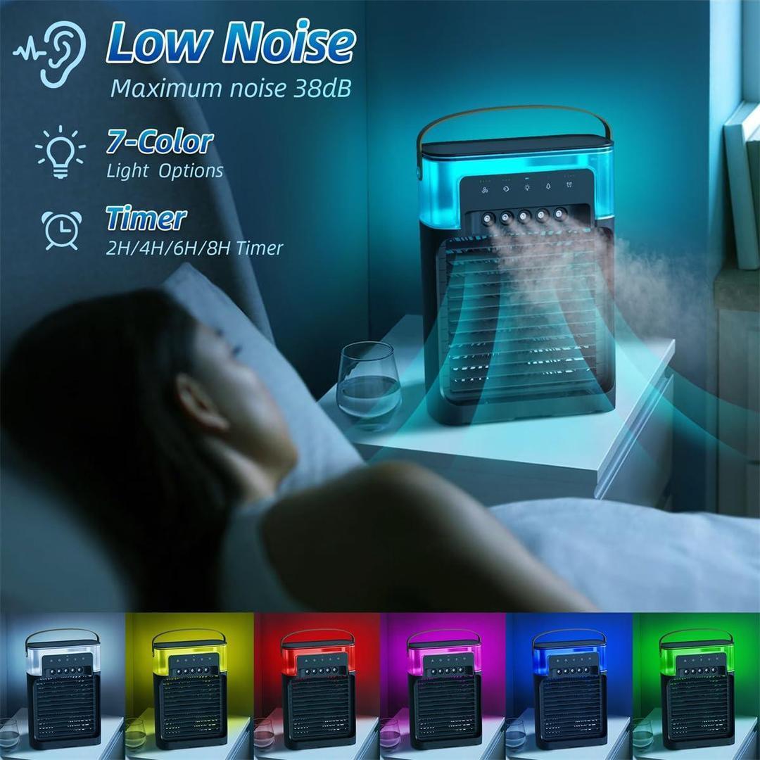 Mini Air Cooler 1200ml Water Tank 5 Sprays White