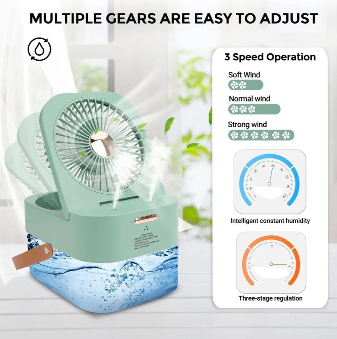 Desk Fan with Mist & Remote Control