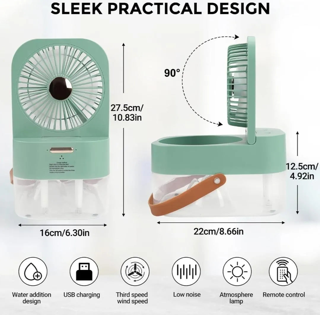 Desk Fan with Mist & Remote Control