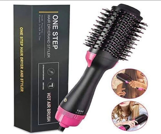 One-Step Hair Dryer & Styler Black Pink ABS
