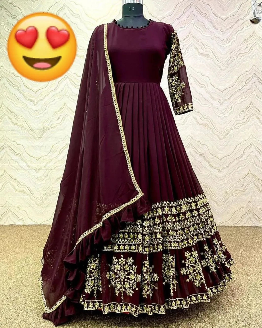 3 Pcs Women's Stitched Shamoz Silk Embroidered Maxi And Trouser