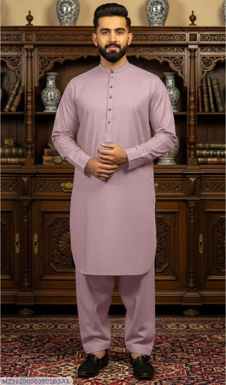 Men’s Unstitched Cotton Plain Suit