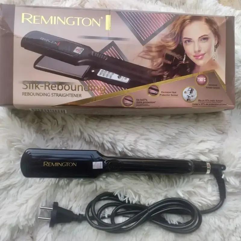 Silk-Rebounding Hair Straightener Black Ceramic Medium Heat
