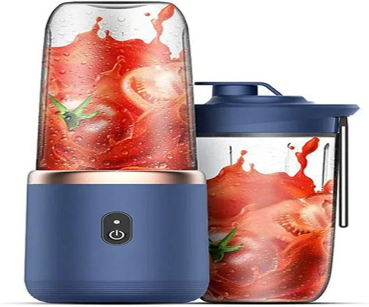 2-in-1 Electric Juicer Blender Blue Portable ABS