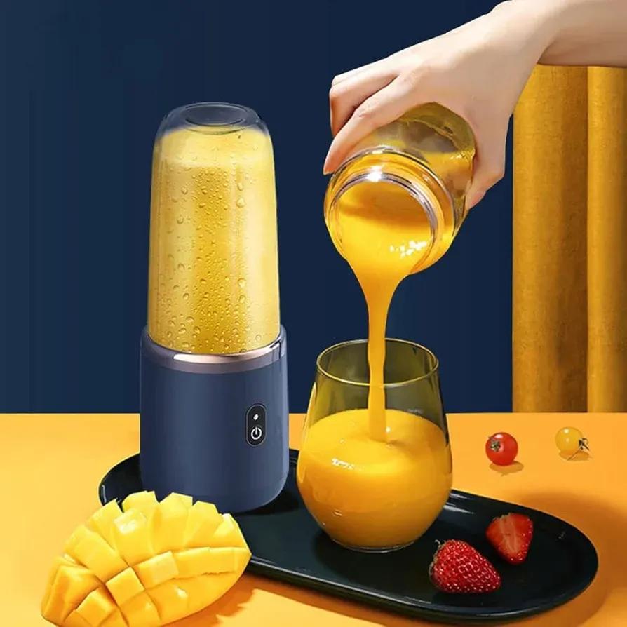 2-in-1 Electric Juicer Blender Blue Portable ABS