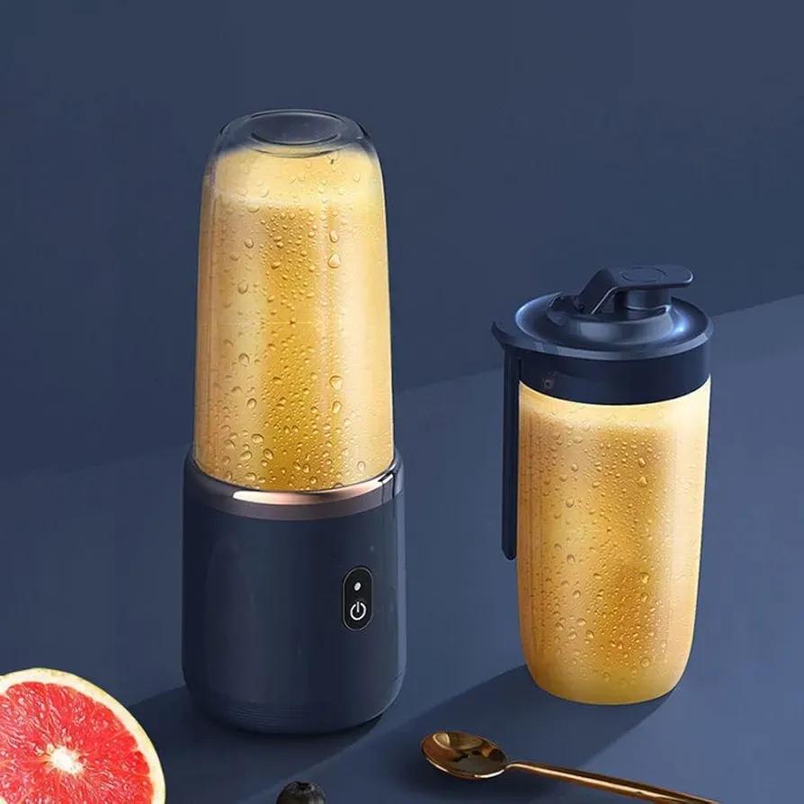 2-in-1 Electric Juicer Blender Blue Portable ABS