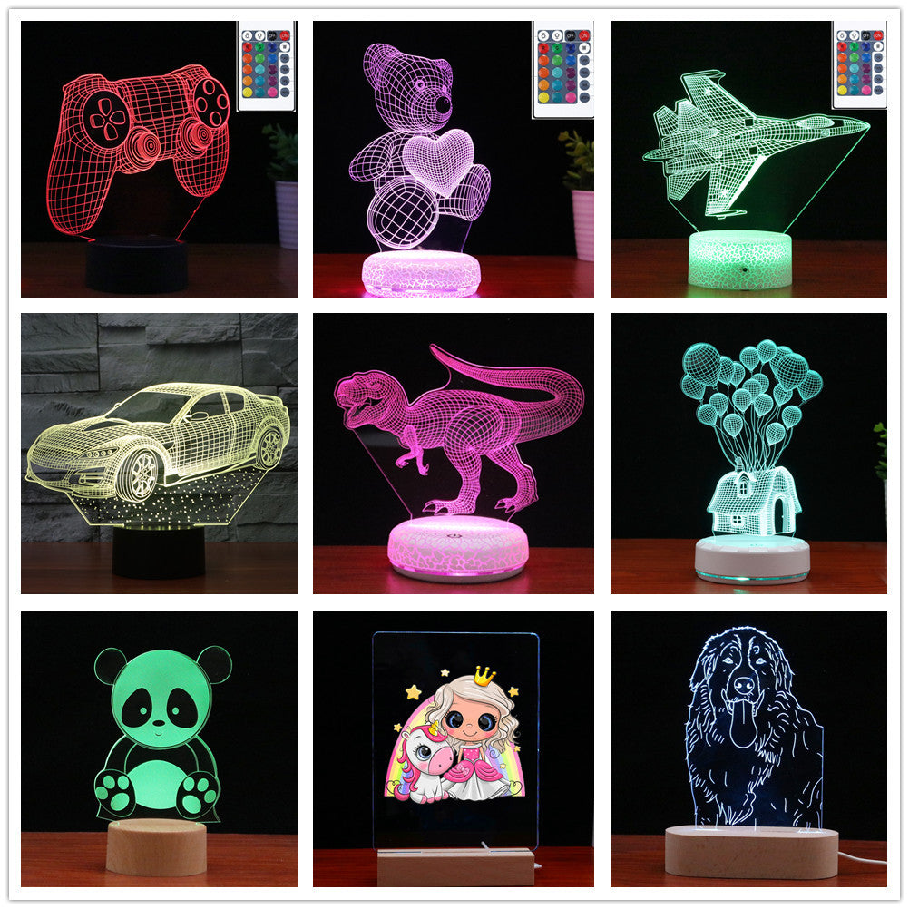 3D LED Sleep Light Black with Multi Models